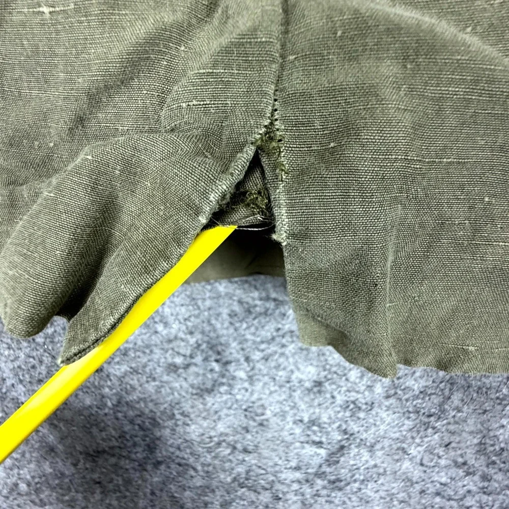 Vintage Olsen Collection Casual Skirt Womens 6 Olive Green Linen Flax Hiking